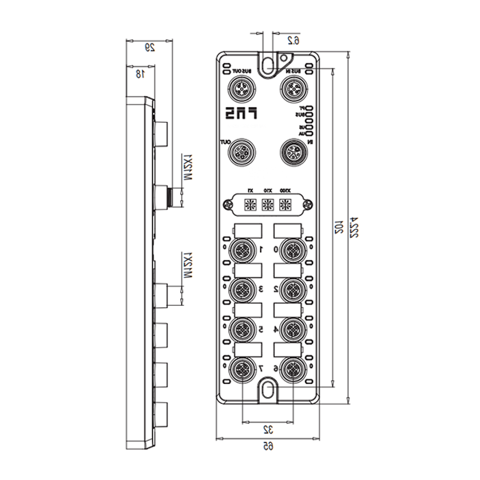 Profibus-DP protocol、M12 interface、16DI/DO configurable、PNP、Remote module、003E11